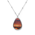 Sunset Oval Photo Necklace — Personalized Teardrop Pendant