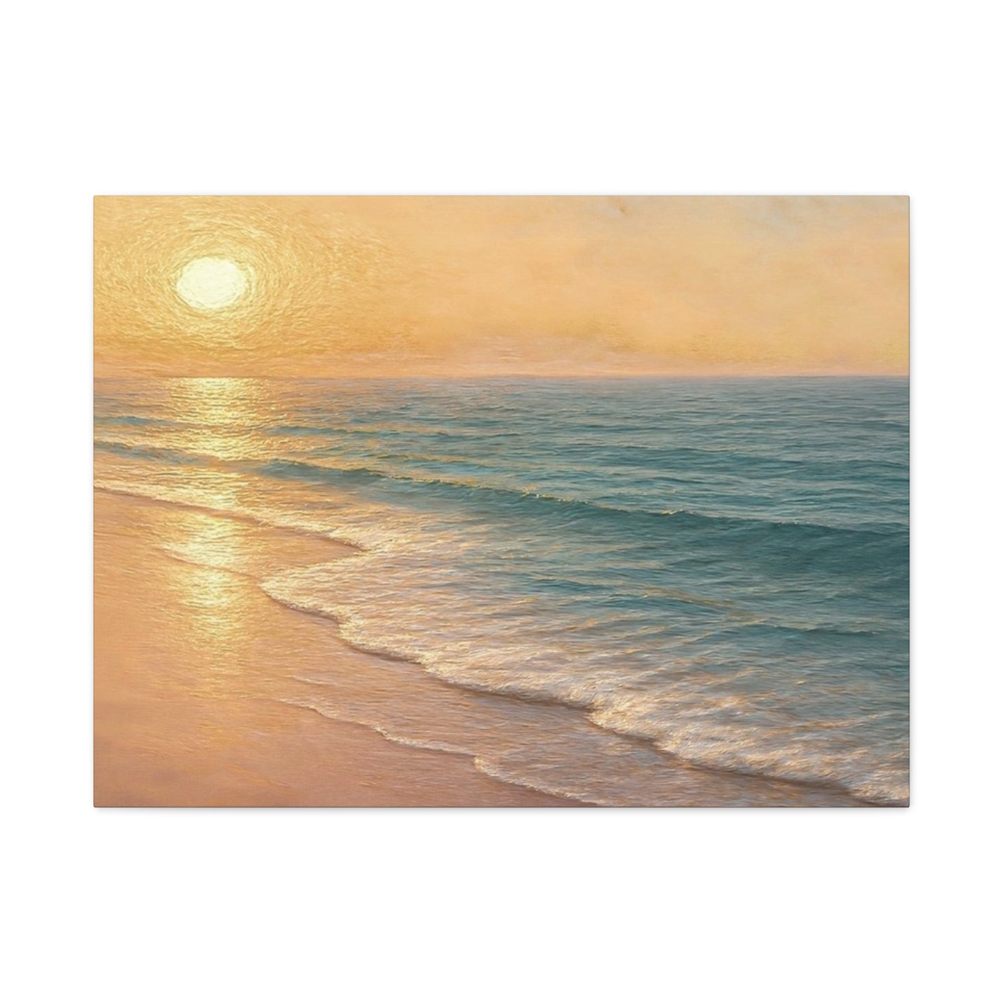 Sunset Beach Canvas Print — Seaside Wall Art Matte Stretched 1.25"