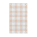 Peach Plaid Hand Towel — Soft Farmhouse Kitchen Accent