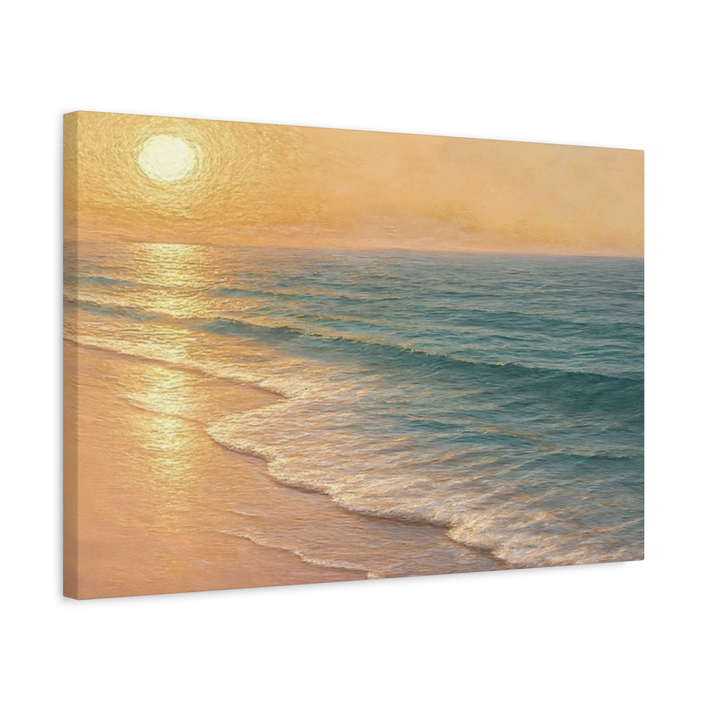 Sunset Beach Canvas Print — Seaside Wall Art Matte Stretched 1.25"