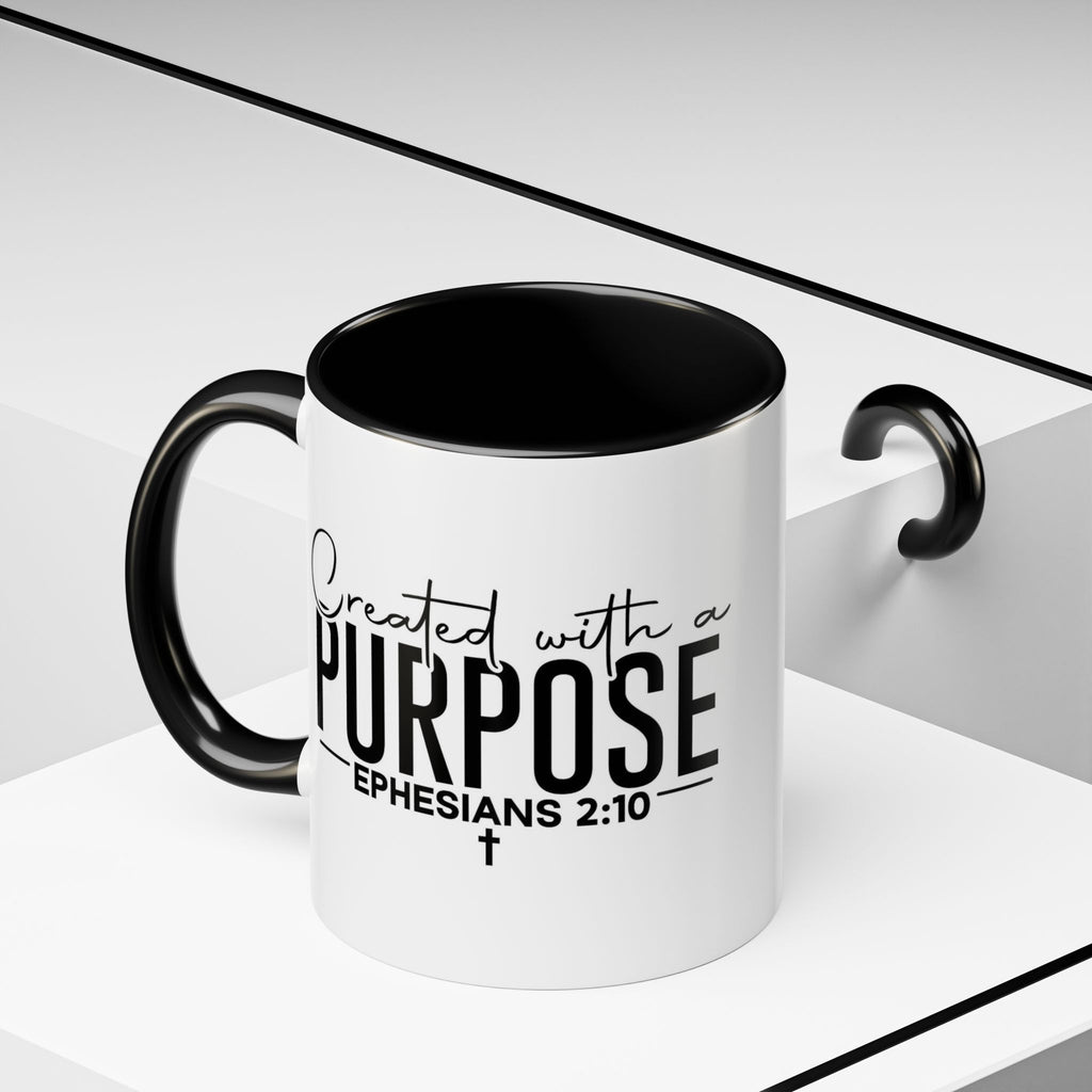 Created with a Purpose Ceramic Mug — Inspirational Ephesians 2:10 Coffee Cup