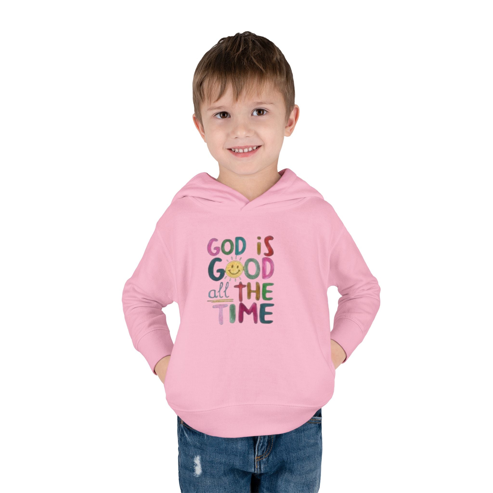 Toddler Hoodie — "God Is Good All The Time" Cute Faith Pullover