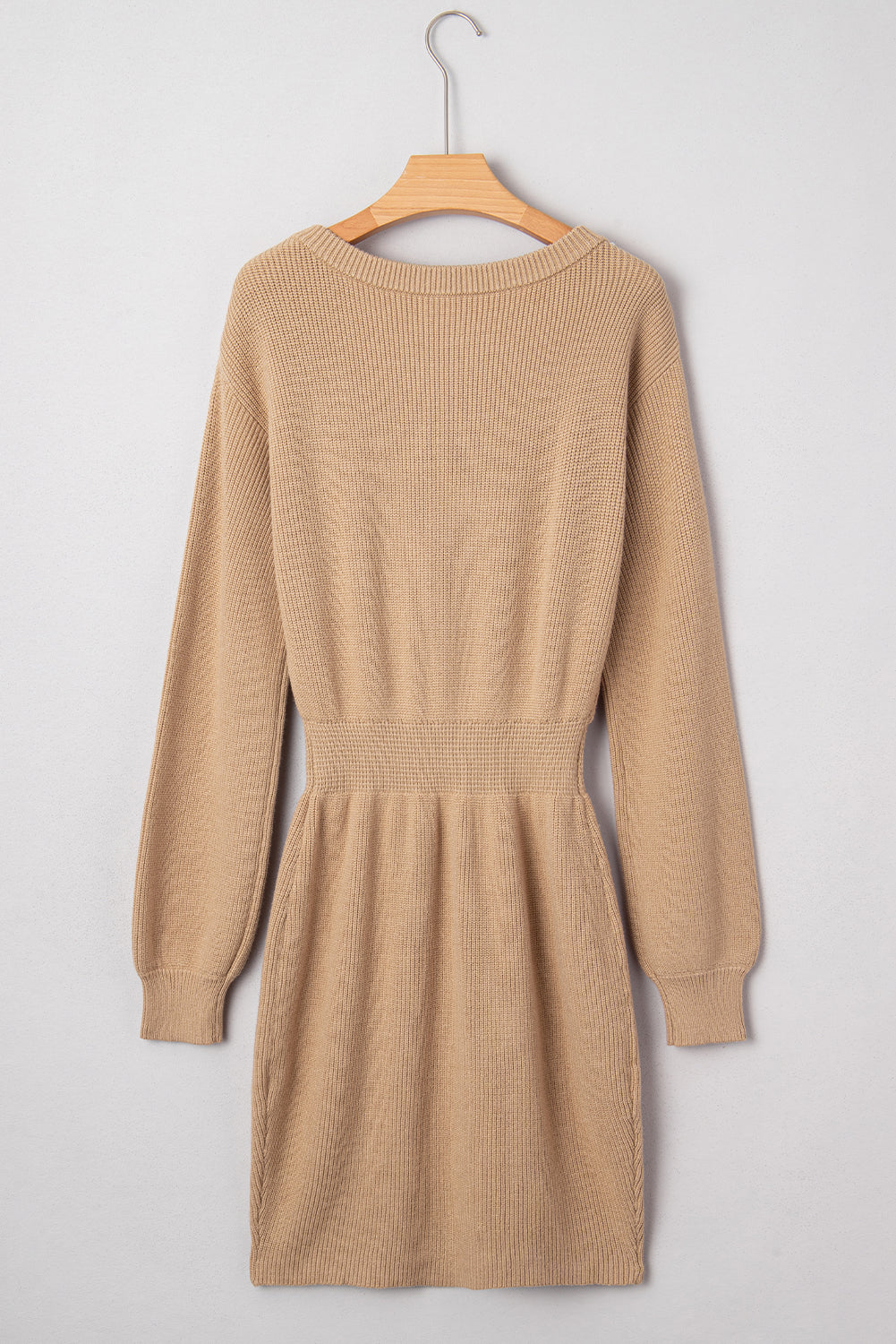 Embellished Keyhole Ribbed Sweater Dress