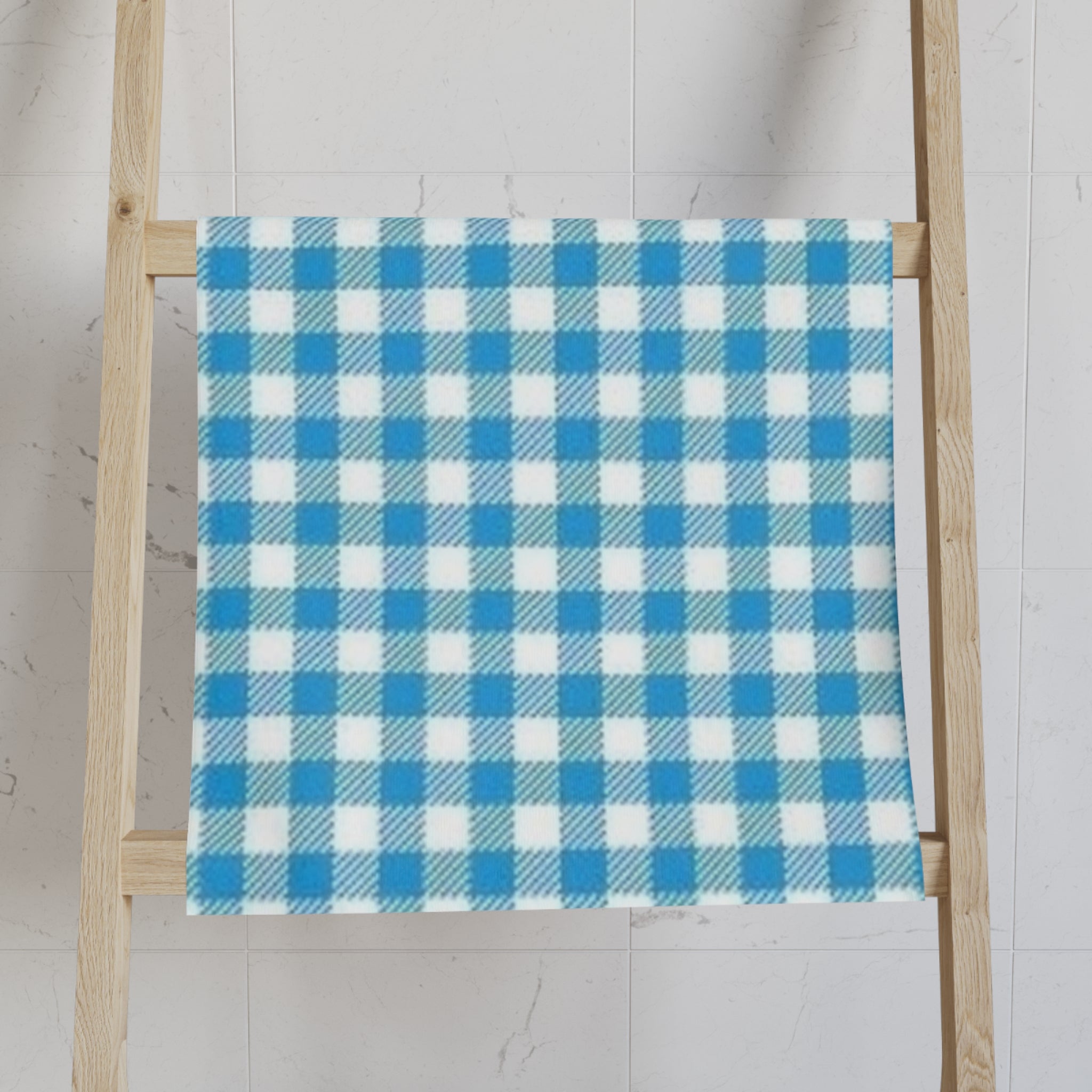 Blue Gingham Hand Towel — Classic Check Kitchen & Bathroom Accent