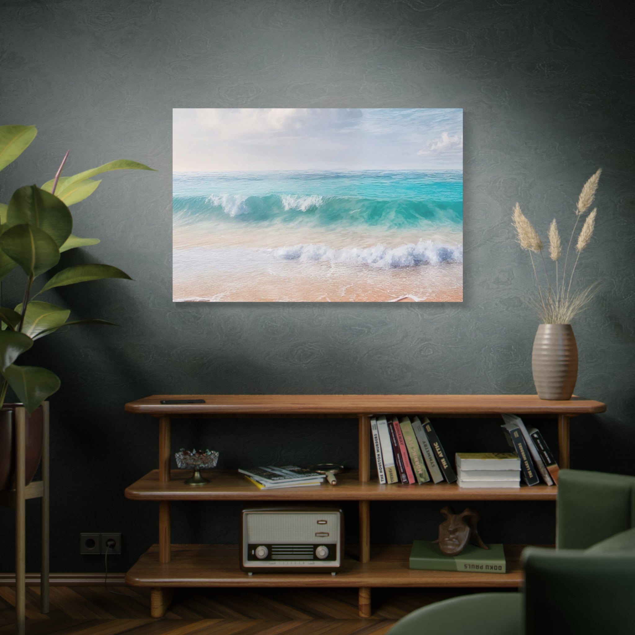 Seaside Waves Matte Canvas Print — Tranquil Beach Wall Art, Stretched 1.25"