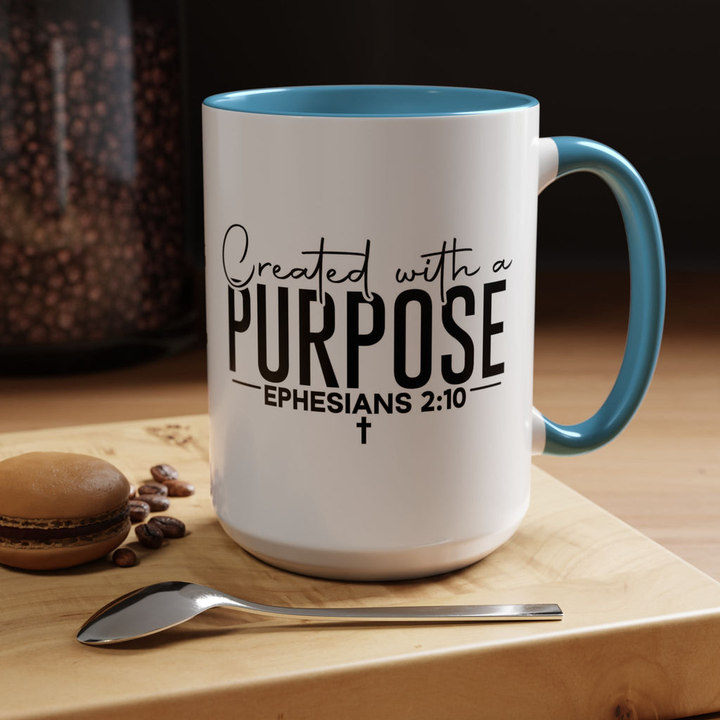 Created with a Purpose Ceramic Mug — Inspirational Ephesians 2:10 Coffee Cup