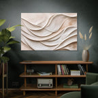 Neutral Abstract Wave Texture Matte Canvas Wall Art