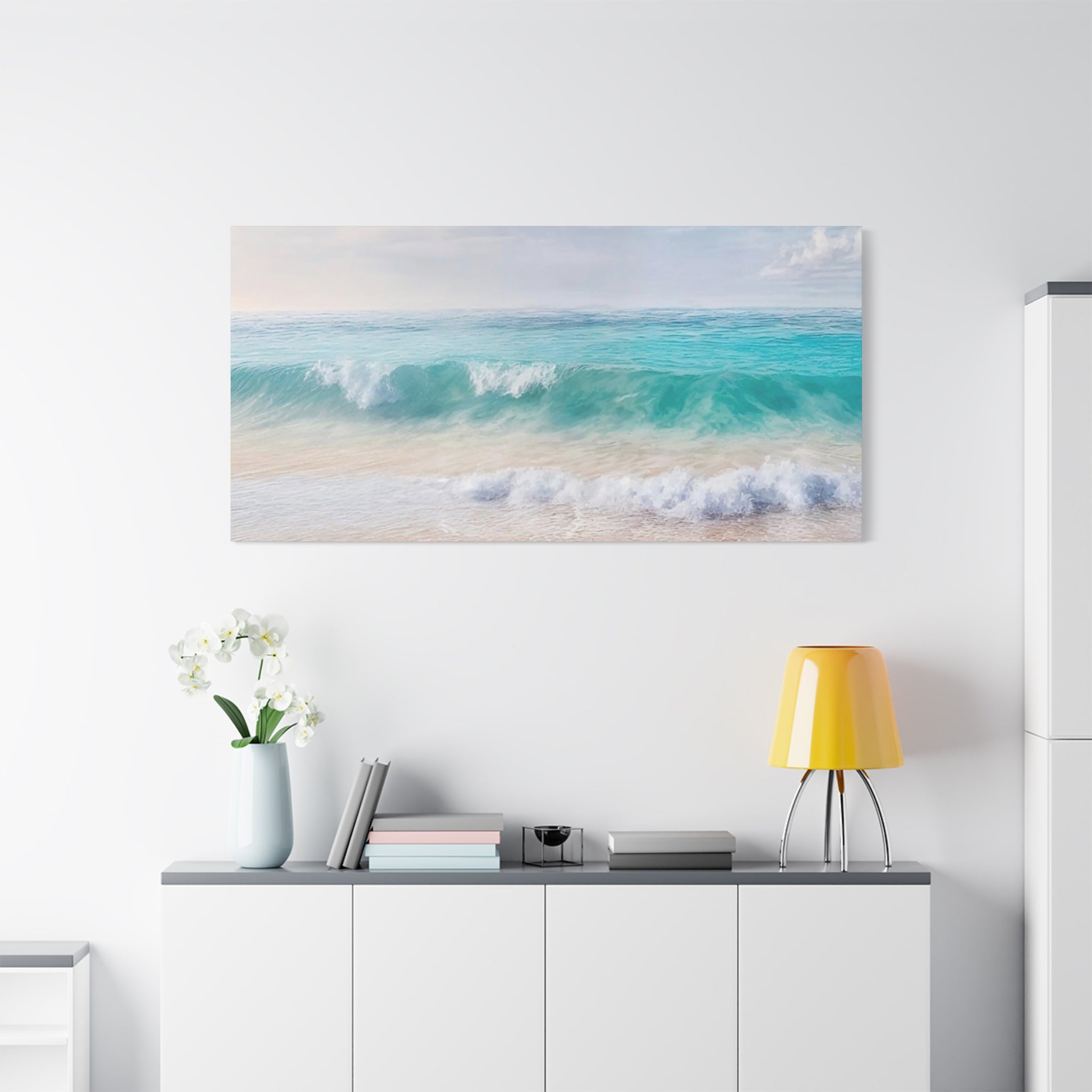Seaside Waves Matte Canvas Print — Tranquil Beach Wall Art, Stretched 1.25"