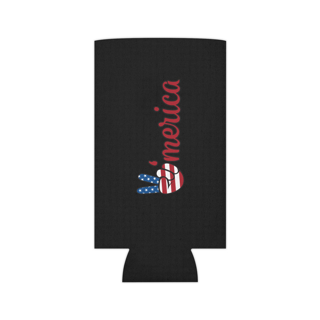 Can Cooler - 'Merica Peace Sign Patriotic Beer Koozie for 4th of July