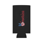 Can Cooler - 'Merica Peace Sign Patriotic Beer Koozie for 4th of July