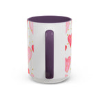 Pink Watercolor Hearts Accent Coffee Mug — Romantic Valentine’s Day Gift