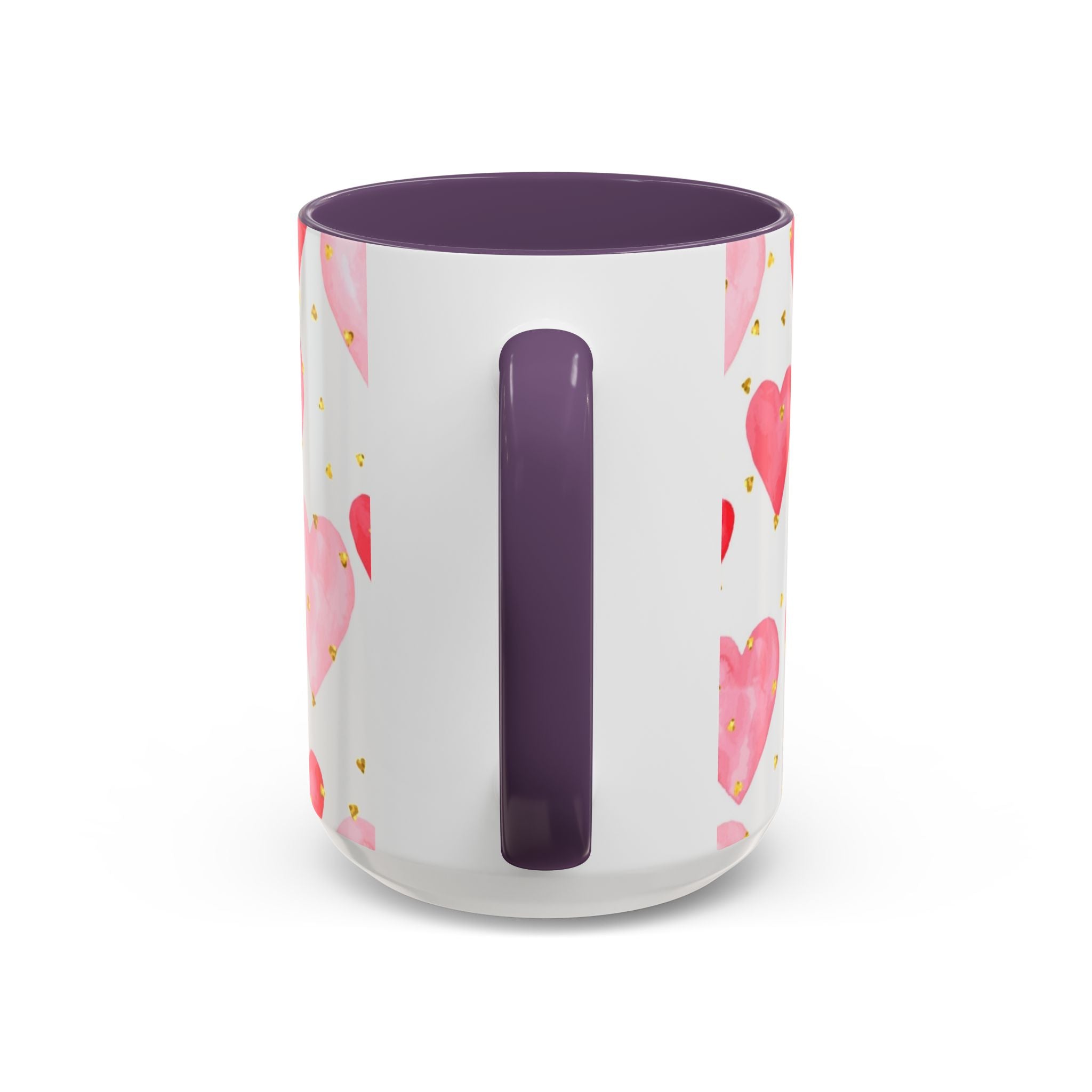 Pink Watercolor Hearts Accent Coffee Mug — Romantic Valentine’s Day Gift