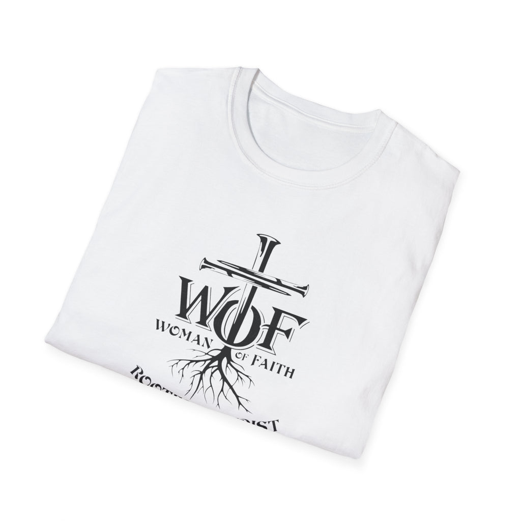 Faith T-Shirt - "WOF Woman of Faith Rooted in Christ" Christian Tee