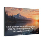 Psalm 121 Canvas Wall Art — "I Will Lift Up Mine Eyes unto the Hills" Inspirational Landscape