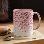 Heart Confetti Accent Coffee Mug — Pink Valentine’s Day Gift (11/15oz)