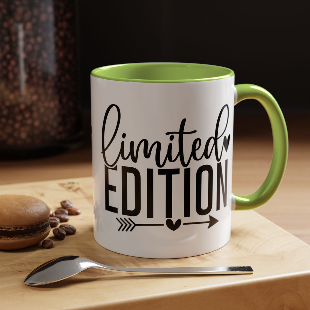 Limited Edition Accent Coffee Mug — Pink Interior, 'Limited Edition' Graphic (11/15oz)