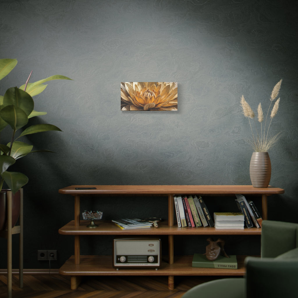 Golden Dahlia Matte Canvas Wall Art — Stretched 1.25"