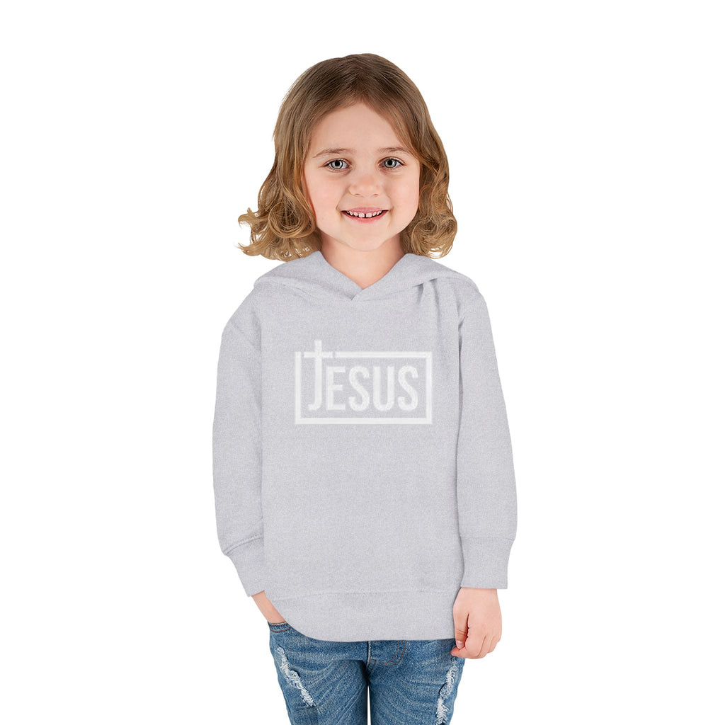 Toddler Jesus Hoodie – Kids Faith Pullover Fleece with 'JESUS' Box Logo