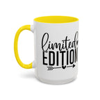 Limited Edition Accent Coffee Mug — Pink Interior, 'Limited Edition' Graphic (11/15oz)