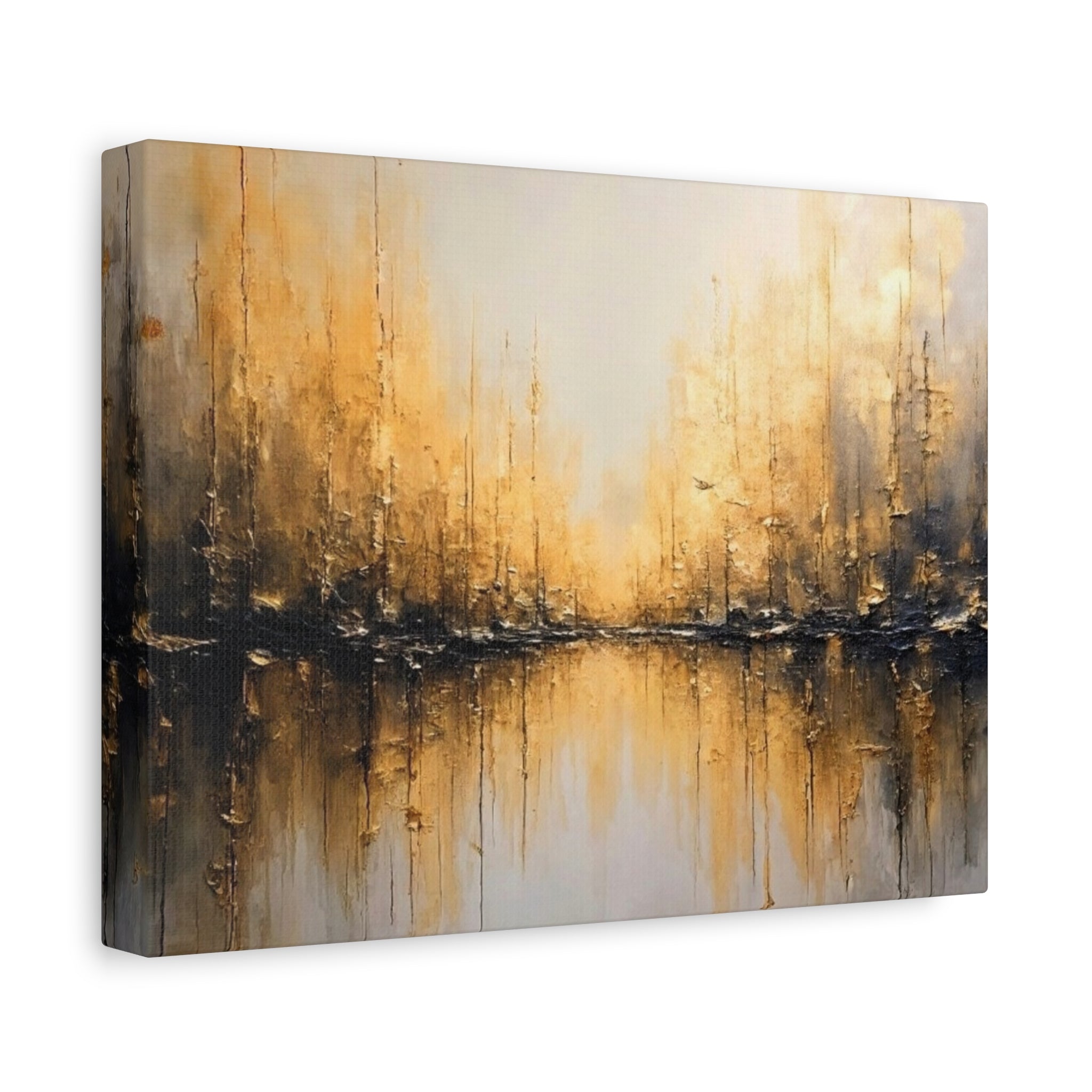 Abstract Gold Landscape Canvas Wall Art — Matte Stretched 1.25"