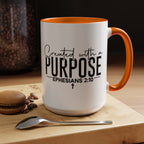 Created with a Purpose Ceramic Mug — Inspirational Ephesians 2:10 Coffee Cup