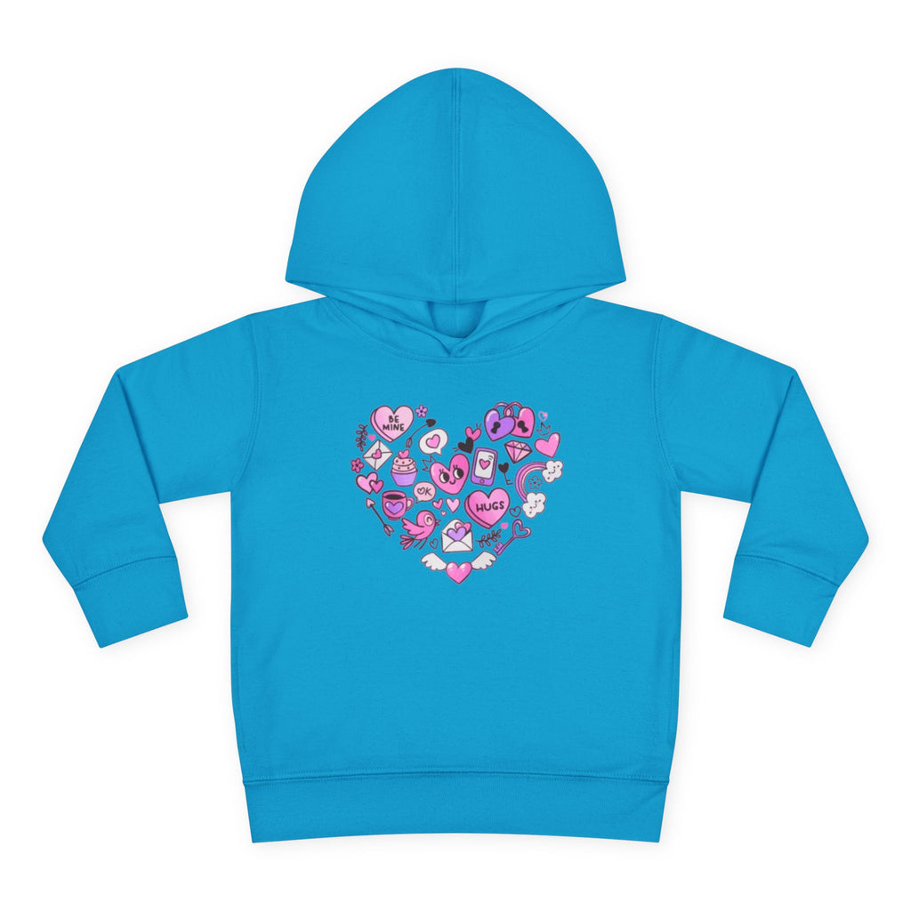Toddler Heart Doodle Hoodie – Pink Love Icons Pullover
