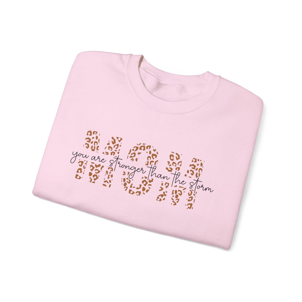 Mom Leopard Print Crewneck Sweatshirt - 'Mom' Script Graphic, Mother's Day Gift
