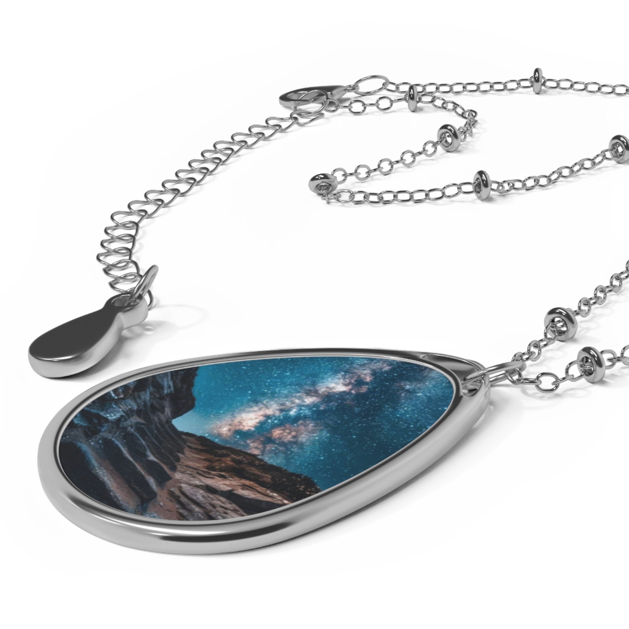 Milky Way Oval Pendant Necklace — Stargazer Photo Locket