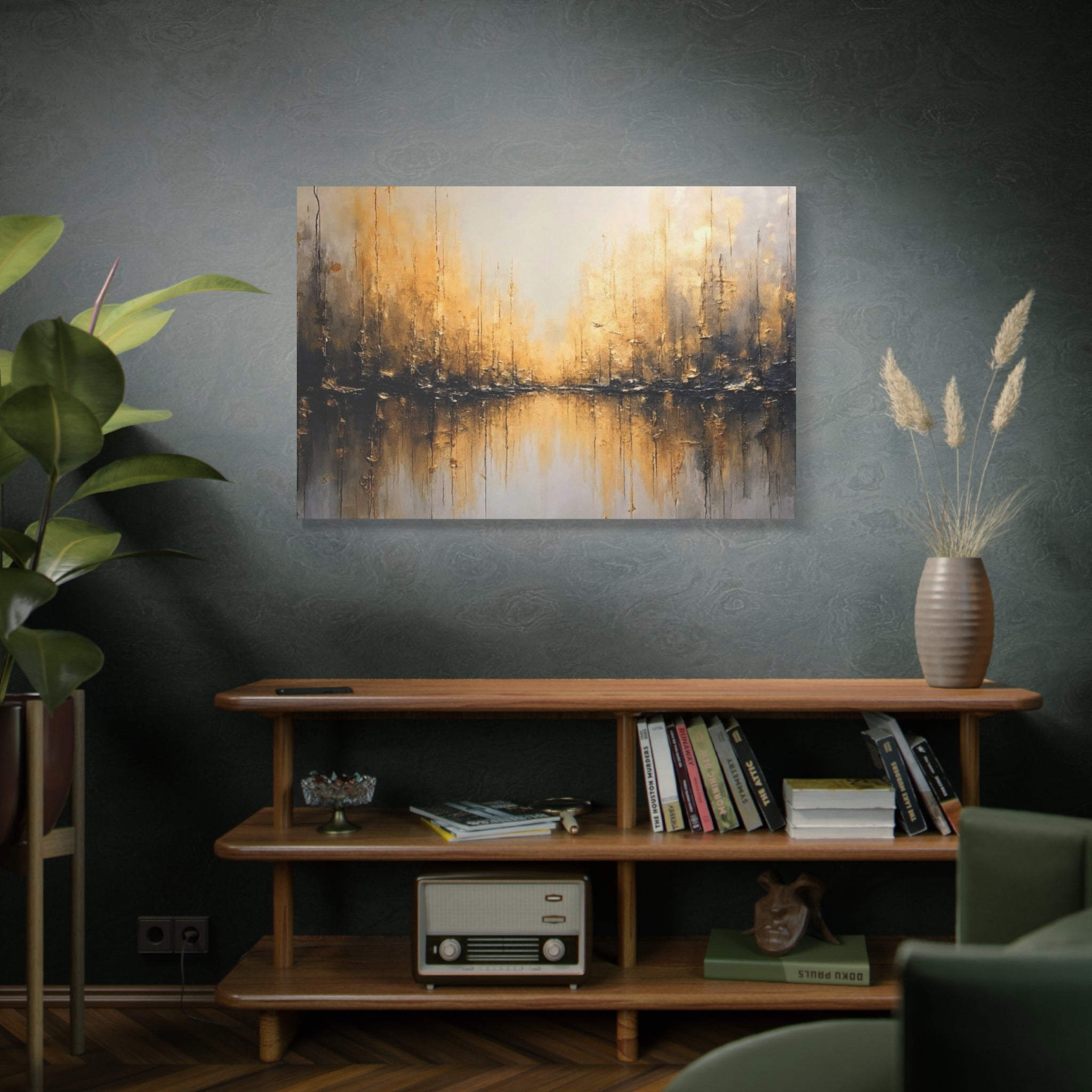 Abstract Gold Landscape Canvas Wall Art — Matte Stretched 1.25"
