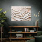 Neutral Abstract Wave Texture Matte Canvas Wall Art