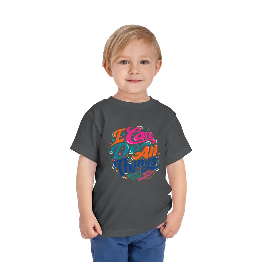 I Can Do All Things Toddler Tee – Colorful Inspirational Kids Shirt
