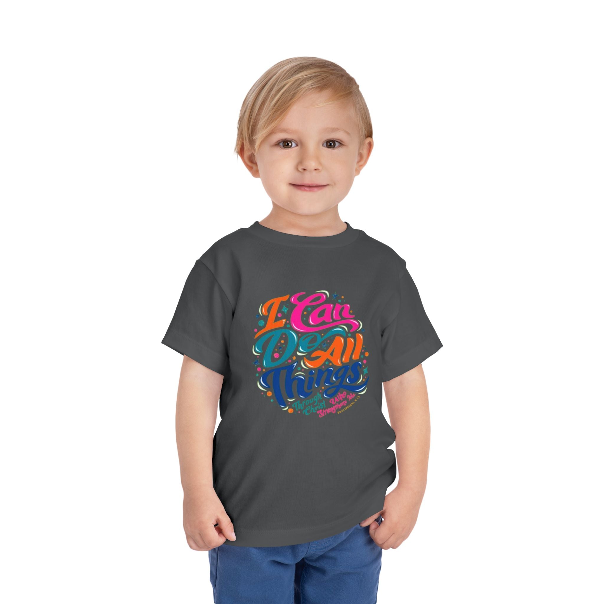 I Can Do All Things Toddler Tee – Colorful Inspirational Kids Shirt