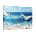 Ocean Waves Matte Canvas Wall Art — Blue Seascape Stretched Canvas