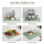 Strabella Coffee Bar Mat - Super Absorbent Coffee Mat, Quick Dry, Non-Slip in Dark Gray