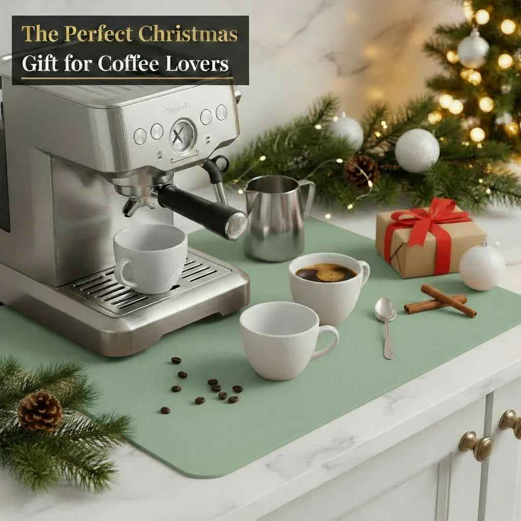 Strabella Coffee Bar Mat - Super Absorbent Coffee Mat, Quick Dry, Non-Slip in Dark Gray