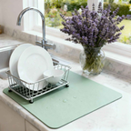 Strabella Coffee Bar Mat - Super Absorbent Coffee Mat, Quick Dry, Non-Slip in Dark Gray