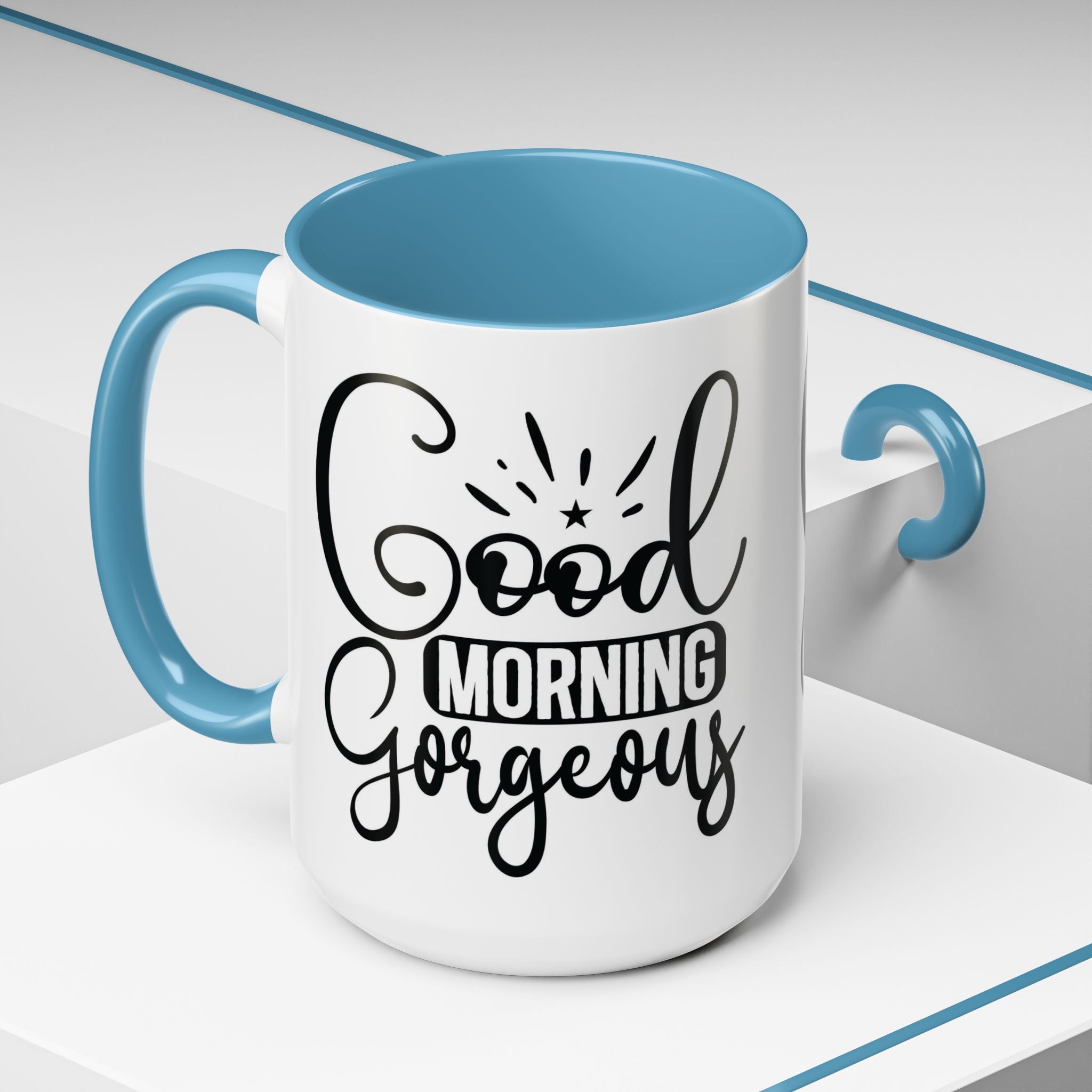Good Morning Gorgeous Accent Coffee Mug – 11/15oz Pink Interior