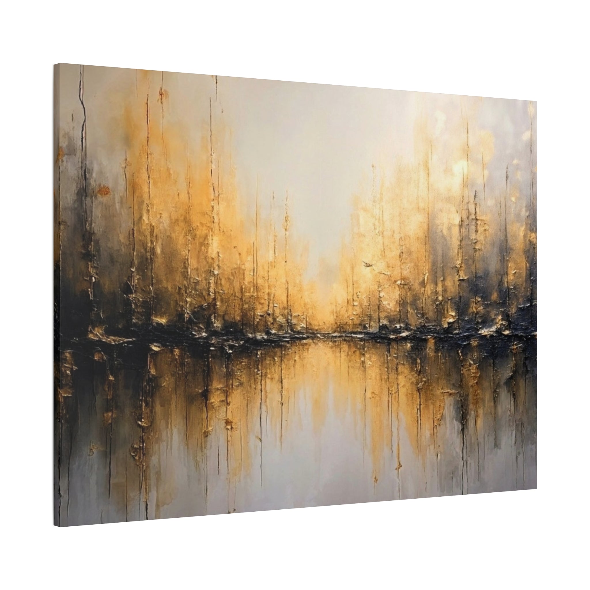 Abstract Gold Landscape Canvas Wall Art — Matte Stretched 1.25"