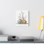 Home Sweet Home Canvas Wall Art — Pastel Vases Still Life Matte Stretched Canvas