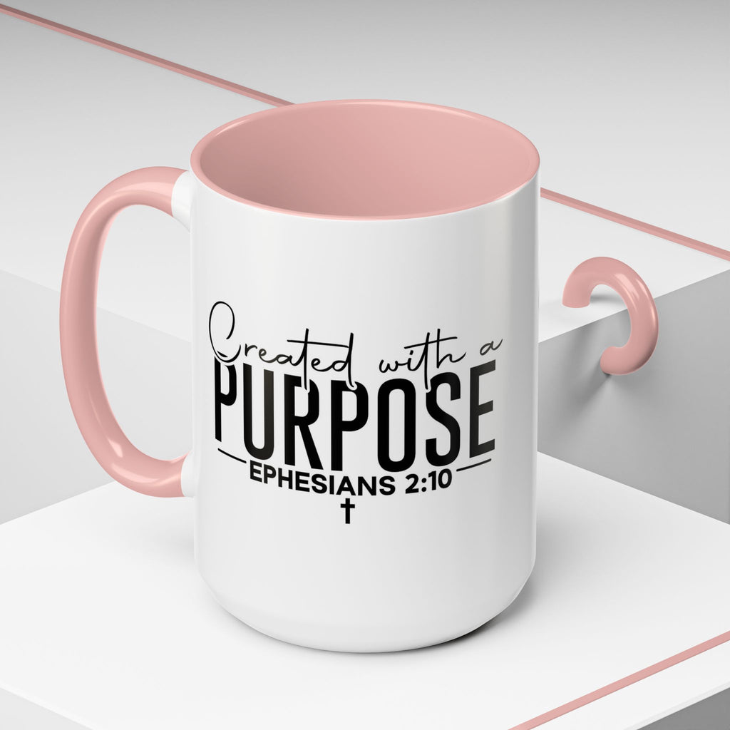 Created with a Purpose Ceramic Mug — Inspirational Ephesians 2:10 Coffee Cup