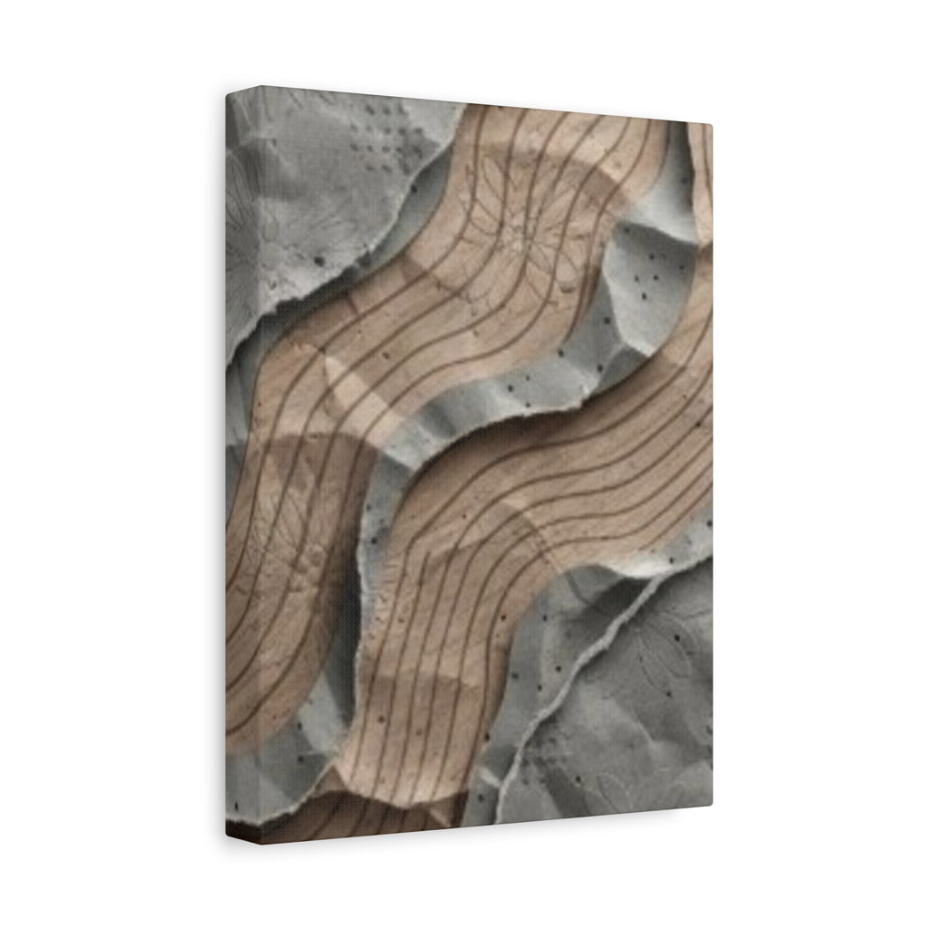 Abstract Textured Waves Matte Canvas Wall Art, Stretched 1.25"