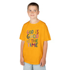 Kids Tee — "God Is Good All The Time" Colorful Faith Graphic
