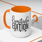 Limited Edition Accent Coffee Mug — Pink Interior, 'Limited Edition' Graphic (11/15oz)