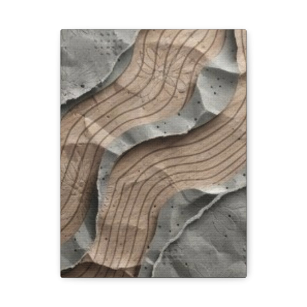 Abstract Textured Waves Matte Canvas Wall Art, Stretched 1.25"