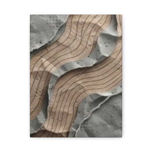 Abstract Textured Waves Matte Canvas Wall Art, Stretched 1.25"