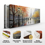 Parisian Rain Cityscape Impasto Wall Art