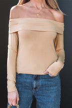 Off Shoulder Folded Long Sleeve