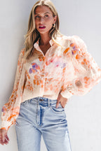Floral Sheer Long Sleeve Blouse