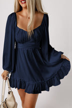 Navy Long Sleeve Mini Dress