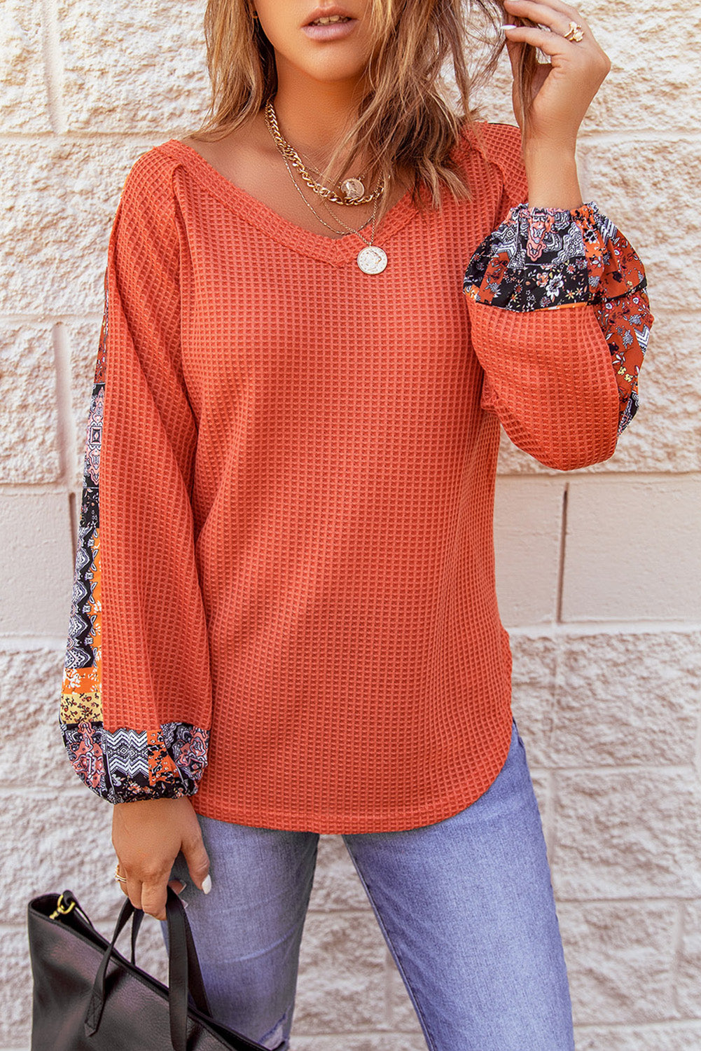 Knitted Floral Long Sleeve